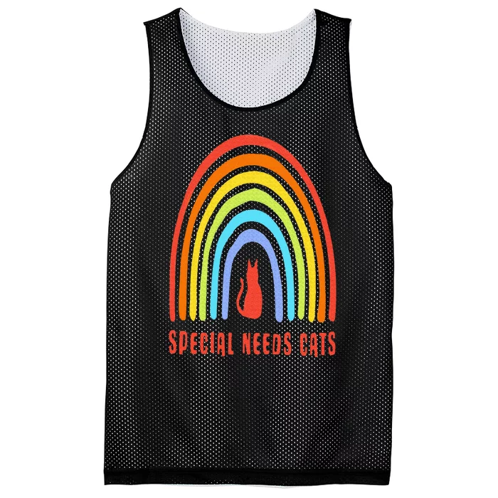 Special Needs Cats Rainbow Funny Mesh Reversible Basketball Jersey Tank