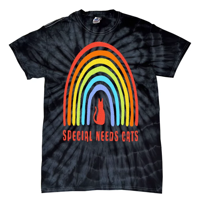 Special Needs Cats Rainbow Funny Tie-Dye T-Shirt