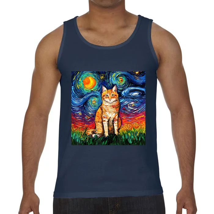 Starry Night Cat Van Gogh Cat Cat Lover Cat Mom Cat Dad Comfort Colors® Tank Top