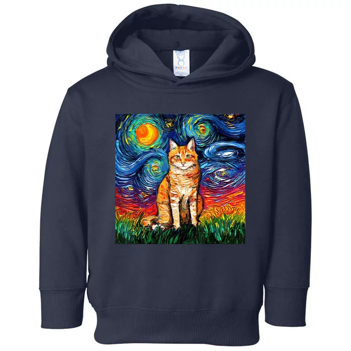 Starry Night Cat Van Gogh Cat Cat Lover Cat Mom Cat Dad Toddler Hoodie