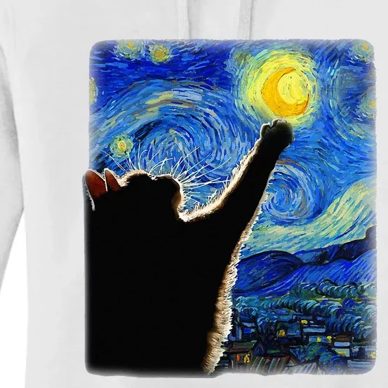 Starry Night Cat Van Gogh Cat Cat Lover Cat Mom Cat Da Women's Pullover Hoodie