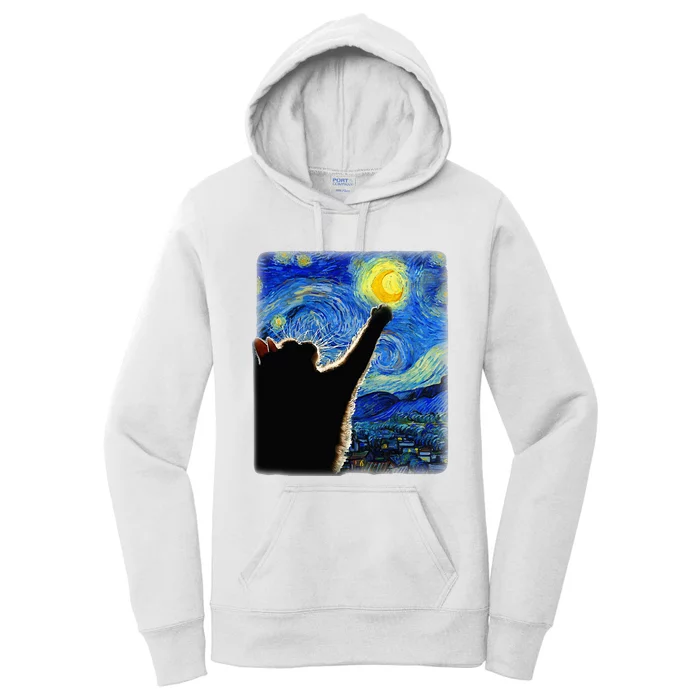 Starry Night Cat Van Gogh Cat Cat Lover Cat Mom Cat Da Women's Pullover Hoodie