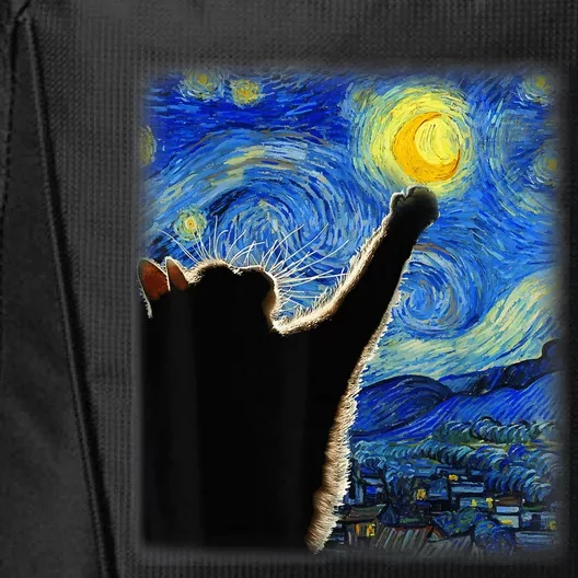 Starry Night Cat, Van Gogh Cat, Cat Lover, Cat Mom, Cat Dad City Backpack