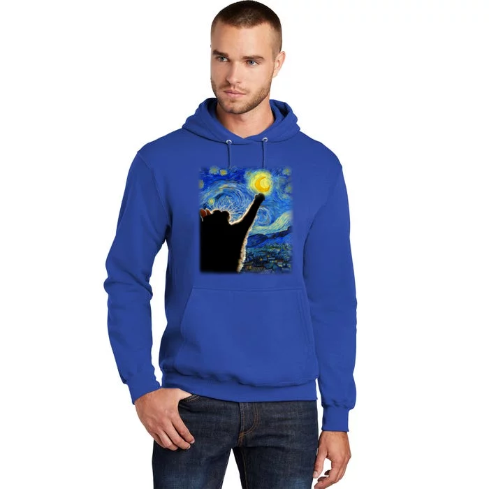 Starry Night Cat Van Gogh Cat Cat Lover Cat Mom Cat Dad Gift Tall Hoodie