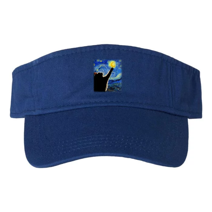 Starry Night Cat Van Gogh Cat Cat Lover Cat Mom Cat Dad Gift Valucap Bio-Washed Visor