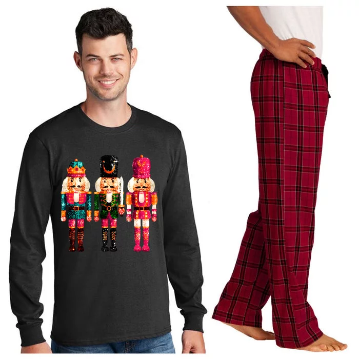 Sequin Nutcracker Christmas Xmas Long Sleeve Pajama Set