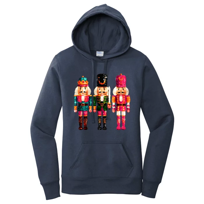 Sequin Nutcracker Christmas Xmas Women's Pullover Hoodie