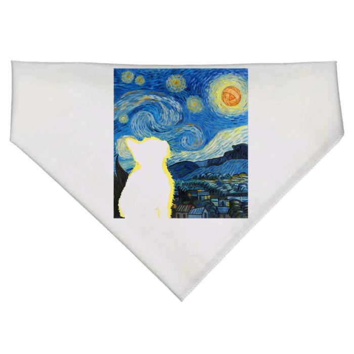 Starry Night Cat Van Gogh Cat Cat Lover Cat Mom Cat Dad USA-Made Doggie Bandana