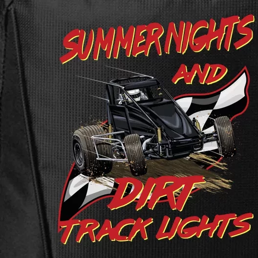 Summer Nights Dirt Track Lights | Dirt Track Racing | Motocross Gift City Backpack