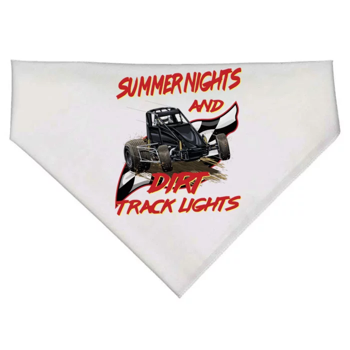 Summer Nights Dirt Track Lights | Dirt Track Racing | Motocross Gift USA-Made Doggie Bandana