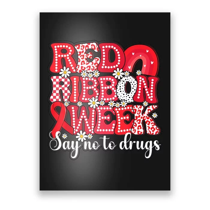 Say Not Drug Free Say Yes Kindness Red Ribbon Week Rainbow Poster