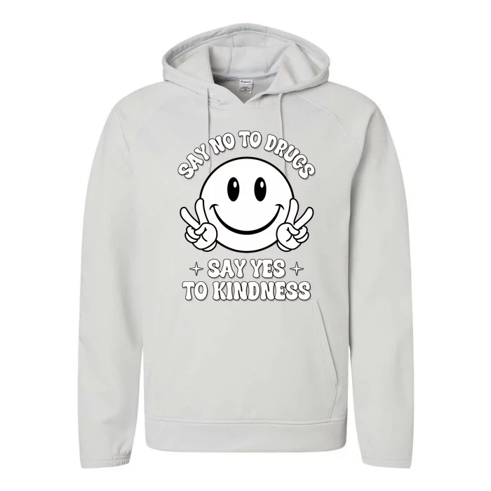 Say Not Drugfree Say Yes To Kindness Red Ribbon Week Performance Fleece Hoodie