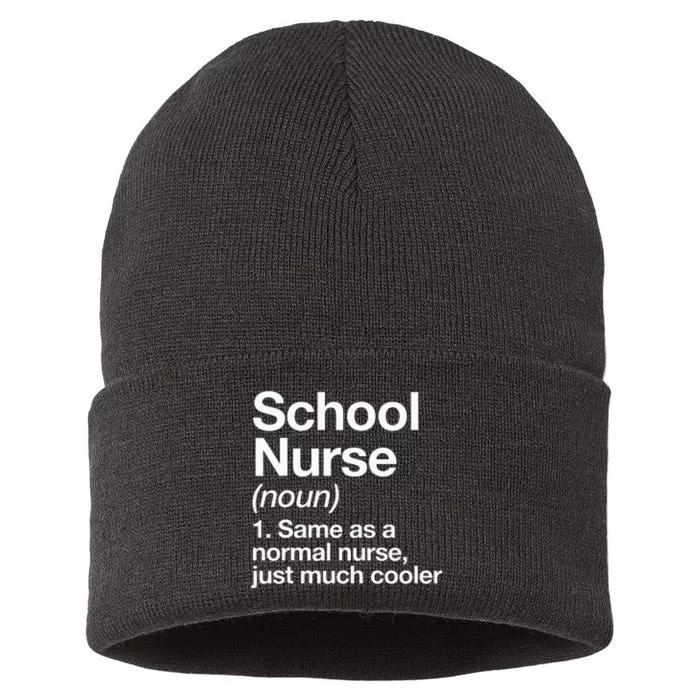 School Nurse Definition Back To School First Day Sustainable Knit Beanie