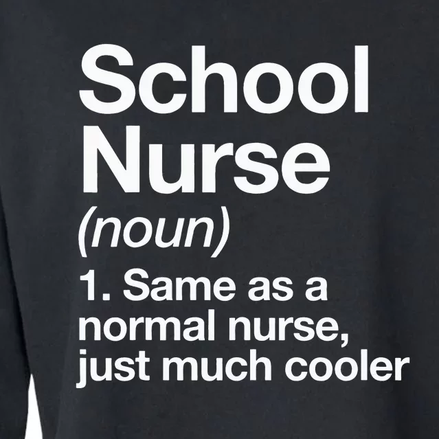 School Nurse Definition Back To School First Day Cropped Pullover Crew