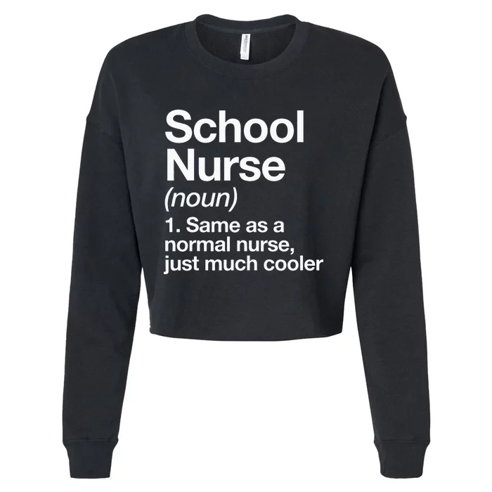 School Nurse Definition Back To School First Day Cropped Pullover Crew