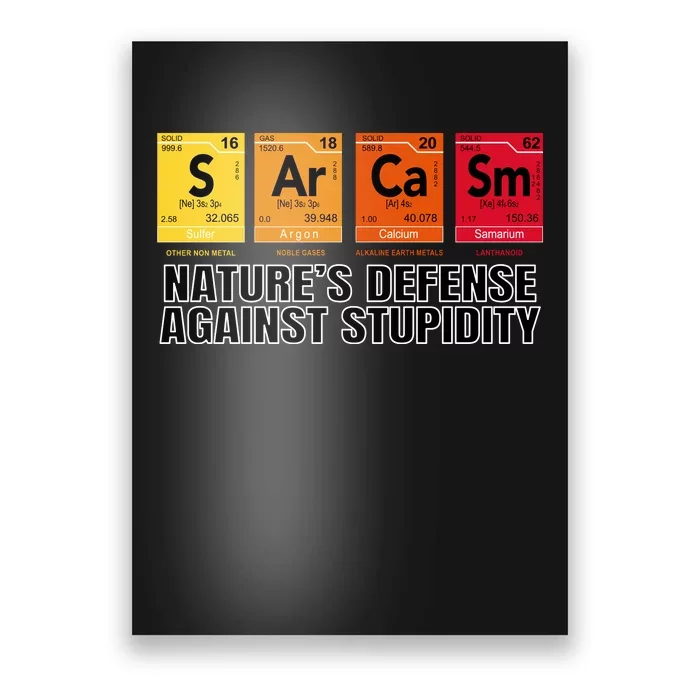 Sarcasm Natures Defense Against Stupidity Poster