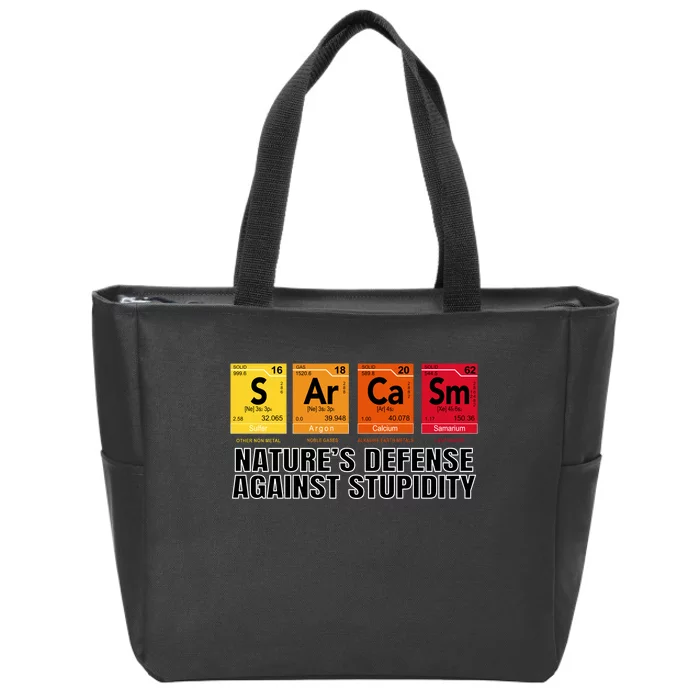 Sarcasm Natures Defense Against Stupidity Zip Tote Bag