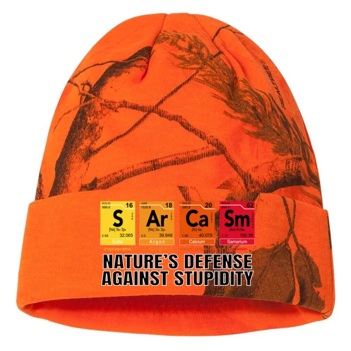 Sarcasm Natures Defense Against Stupidity Kati - 12in Camo Beanie