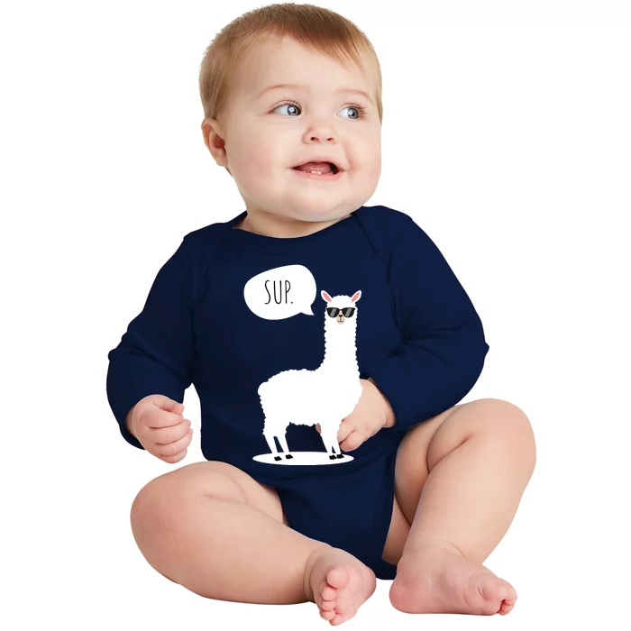 Sup No Drama Llama Alpaca Baby Long Sleeve Bodysuit