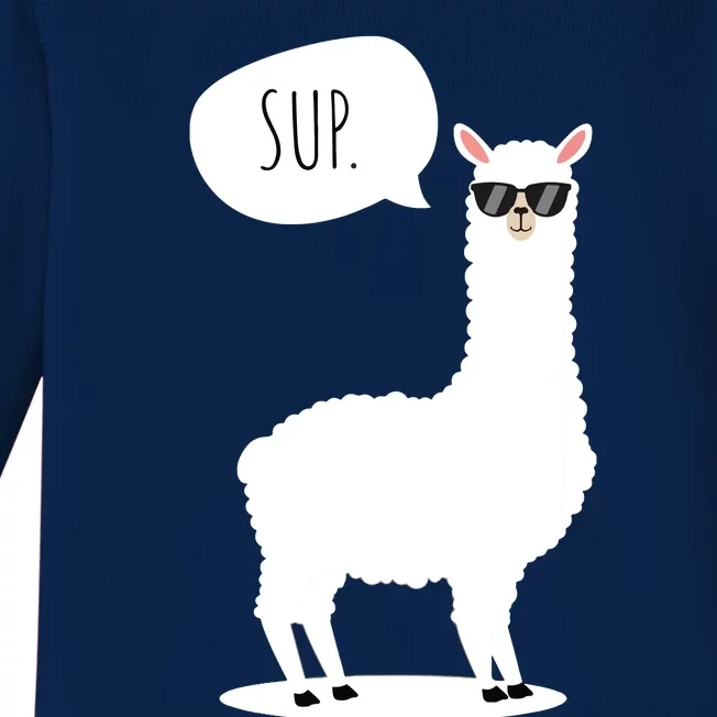 Sup No Drama Llama Alpaca Baby Long Sleeve Bodysuit