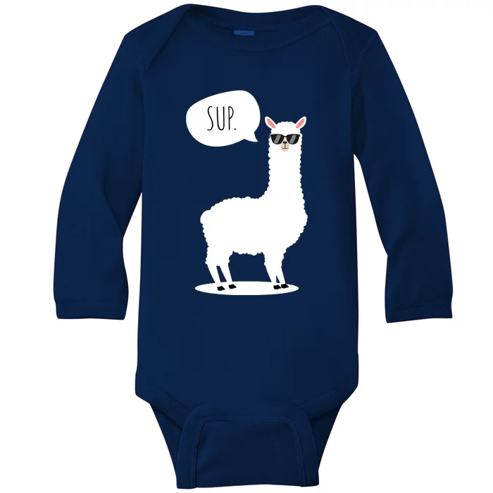 Sup No Drama Llama Alpaca Baby Long Sleeve Bodysuit