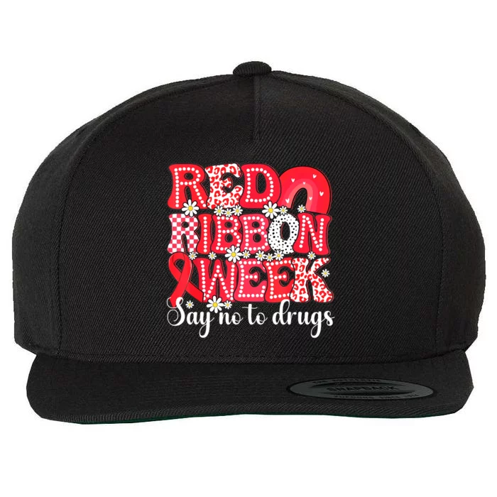 Say Not Drug Free Say Yes Kindness Red Ribbon Week Rainbow Wool Snapback Cap