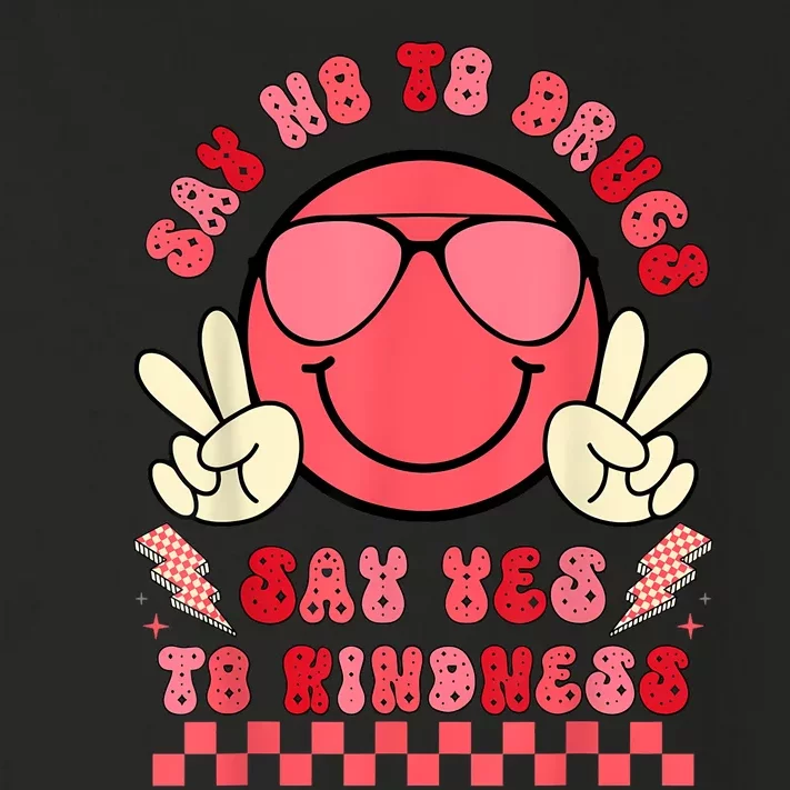 Say Not Drugfree Say Yes To Kindness Red Ribbon Week Retro Toddler Long Sleeve Shirt