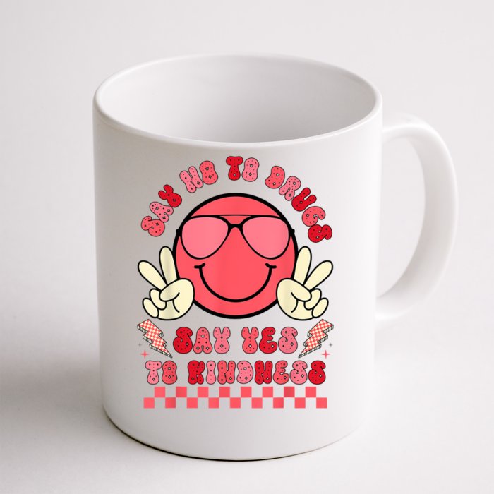 Say Not Drugfree Say Yes To Kindness Red Ribbon Week Retro Front & Back Coffee Mug