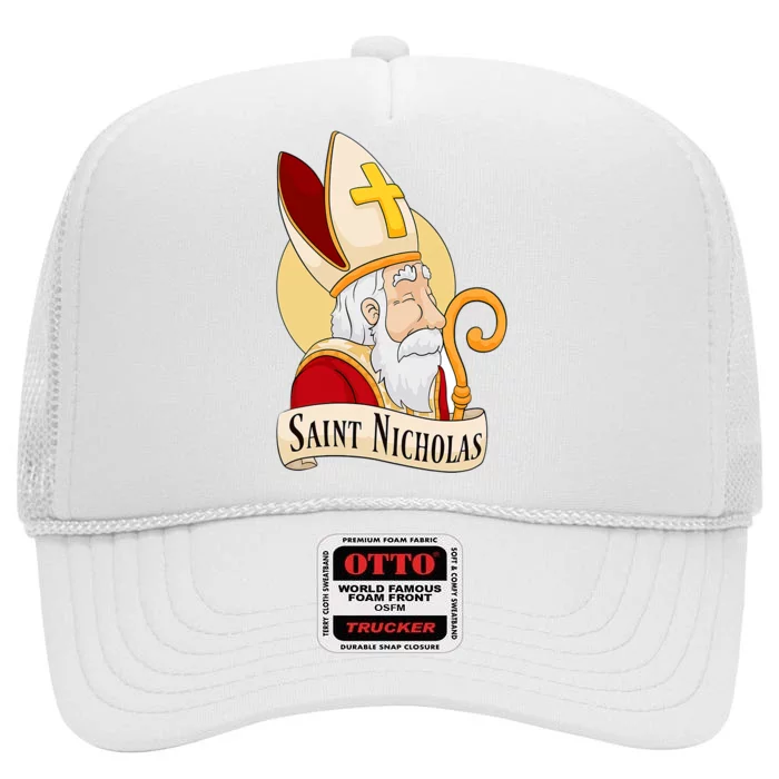 Saint Nicholas Day Sinterklaas Dutch Merry Christmas High Crown Mesh Trucker Hat