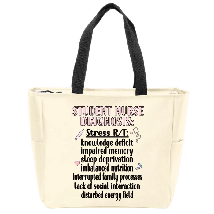 Student Nurse Diagnosis Nursing School Student Nurse Student Gift Zip Tote Bag