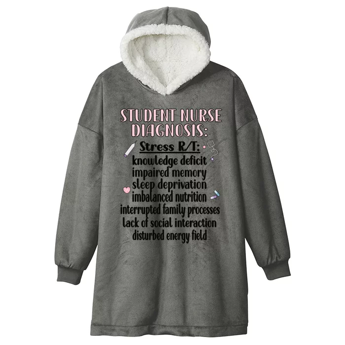 Student Nurse Diagnosis Nursing School Student Nurse Student Gift Hooded Wearable Blanket