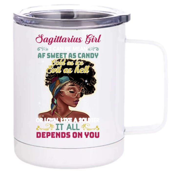 Sagittarius November December Birthday Funny Gift Front & Back 12oz Stainless Steel Tumbler Cup