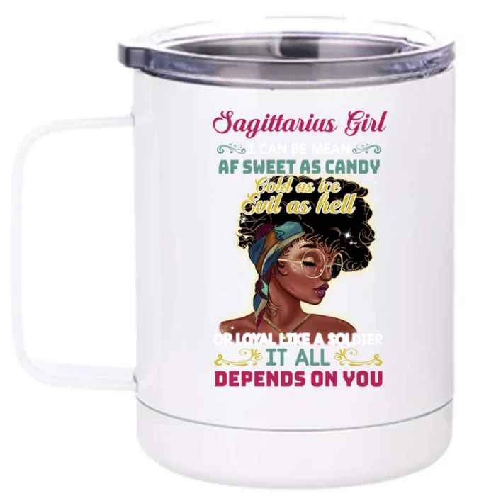 Sagittarius November December Birthday Funny Gift Front & Back 12oz Stainless Steel Tumbler Cup