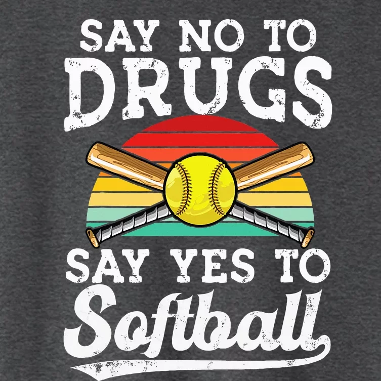 Say No Drugs Say Yes To softball Anti drug Red Ribbon Week Women's Crop Top Tee