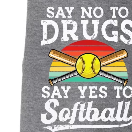 Say No Drugs Say Yes To softball Anti drug Red Ribbon Week Doggie 3-End Fleece Hoodie