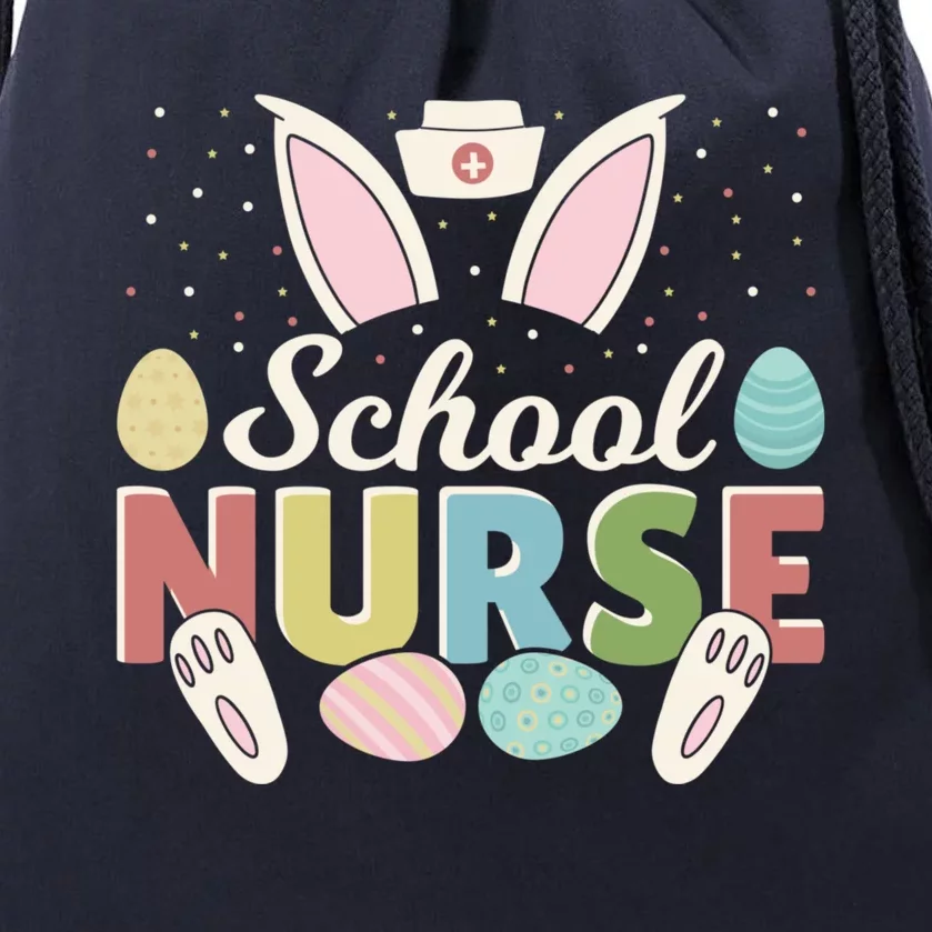 School Nurse Easter Eggs Bunny Rabbit Ears Easter Day Gift Drawstring Bag