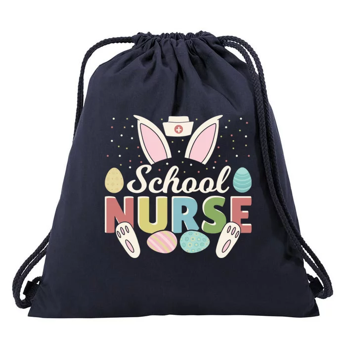 School Nurse Easter Eggs Bunny Rabbit Ears Easter Day Gift Drawstring Bag