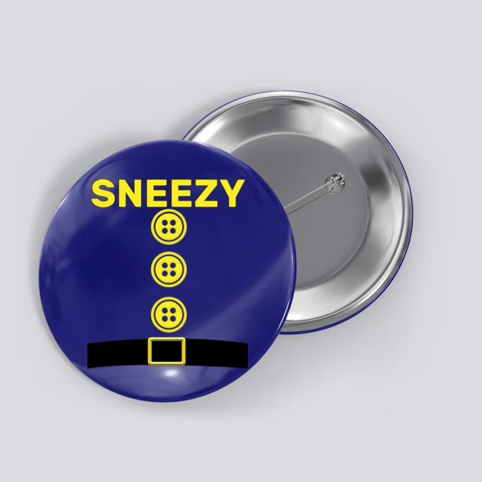 Sneezy Dwarf Halloween Costume Button