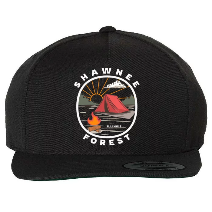 Shawnee National Forest Camping Cool Gift Wool Snapback Cap