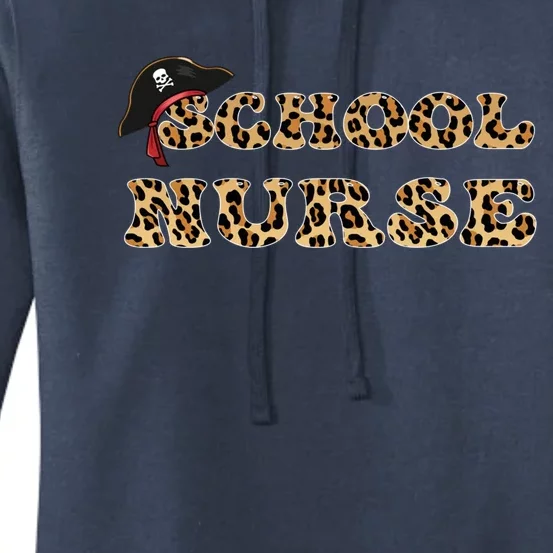 School Nurse For Pirate Super Nurse Leopard Font Gift Women's Pullover Hoodie