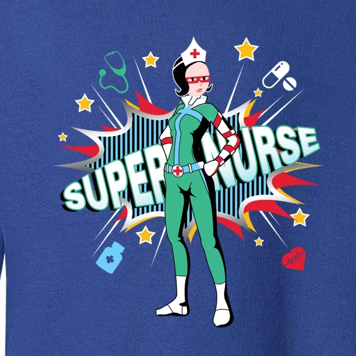 Super Nurse Funny Gift Best Superhero Funny Rn Nurse Gift Toddler Sweatshirt