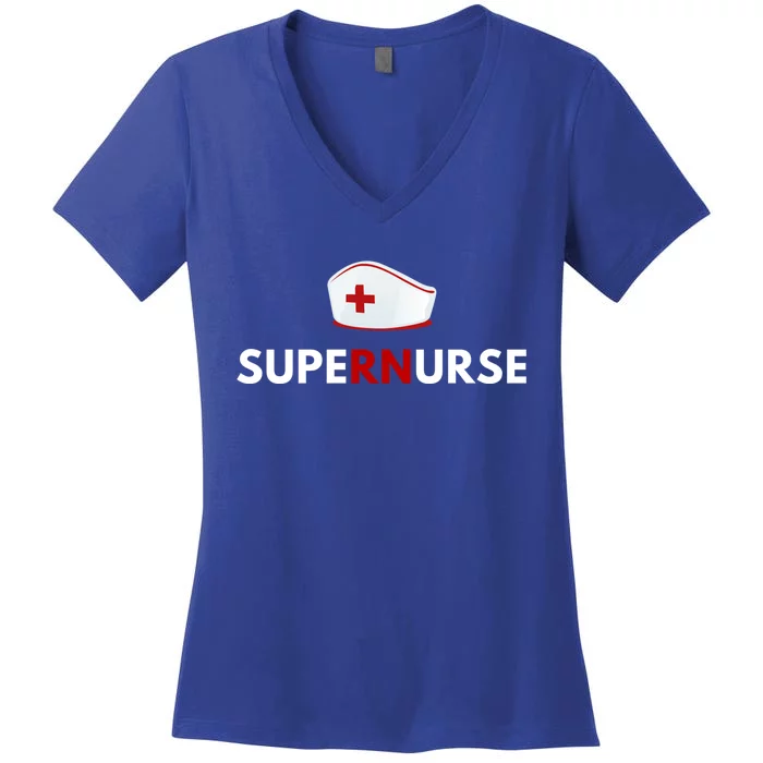 Supernurse Nurse Funny Saying Superhero Nurse Cute Gift Women's V-Neck T-Shirt