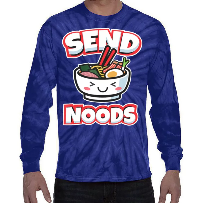 Send Noods Funny Japan Ramen Gift Tie-Dye Long Sleeve Shirt