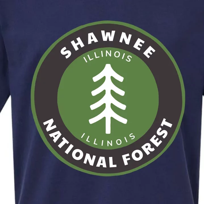 Shawnee National Forest Illinois Il Tree Badge Gift Sueded Cloud Jersey T-Shirt