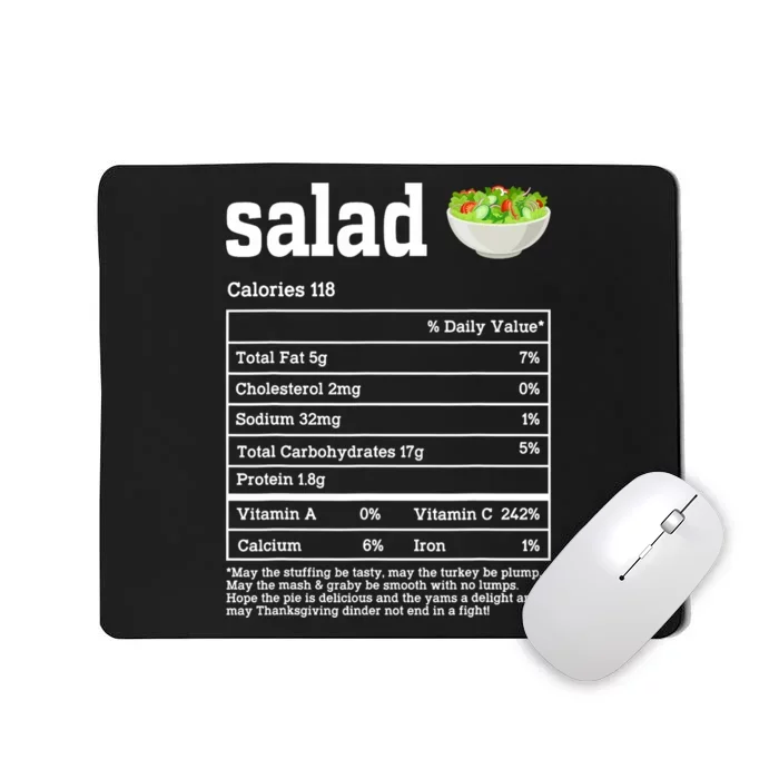 Salad Nutrition Facts Thanksgiving Food Mousepad