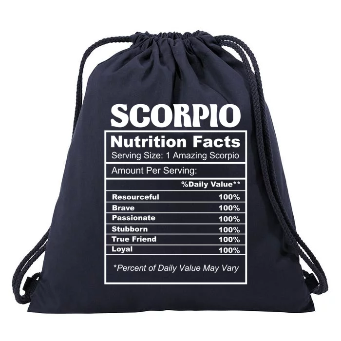 Scorpio Nutrition Facts Zodiac Birthday Gift Drawstring Bag