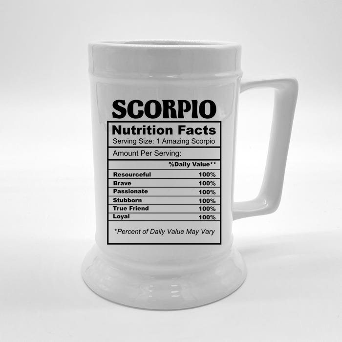 Scorpio Nutrition Facts Zodiac Birthday Gift Front & Back Beer Stein