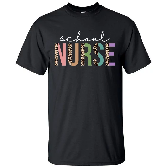 School Nurse Fancy Leopard Logo Tall T-Shirt