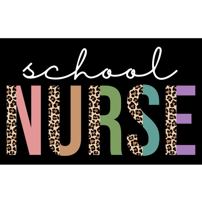 School Nurse Fancy Leopard Logo Bumper Sticker