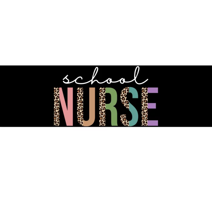 School Nurse Fancy Leopard Logo Bumper Sticker